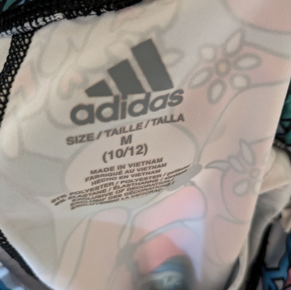 ADIDAS GIRLS Clear Sky 70’s Print Bike Shorts Size M 10/12 - Picture 5 of 8